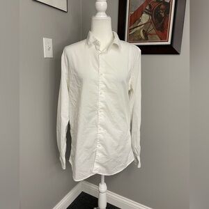 Onia Dress Swim Coverup White Long Sleeve 100% Cotton Size Large